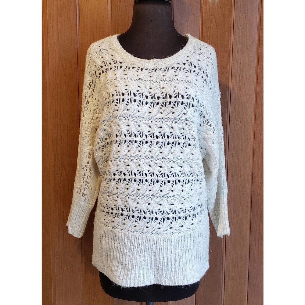 Cato size large white crochet pullover sweater